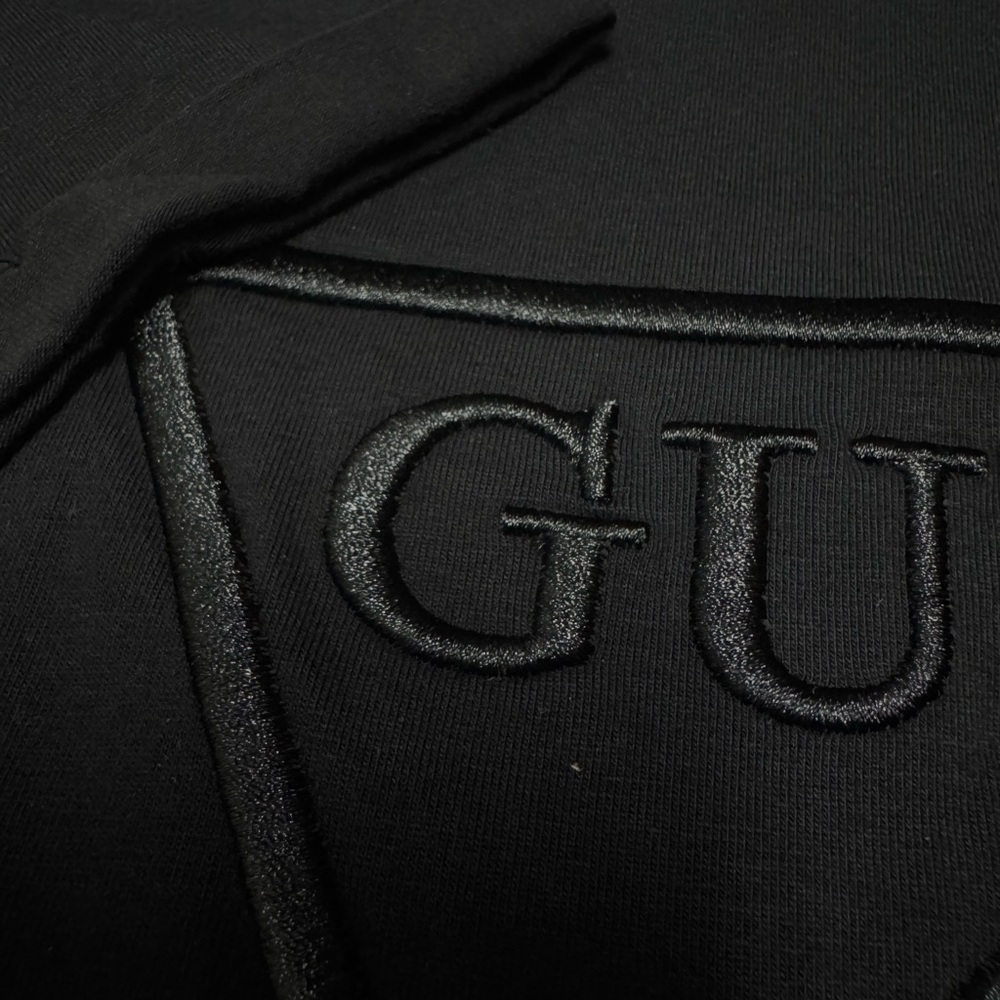 Guess Los Angeles W L Black T-Shirt  Carlee Triangle Tee Front Logo Embroidery - Picture 7 of 9